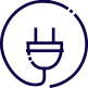 circle wire with plug icon